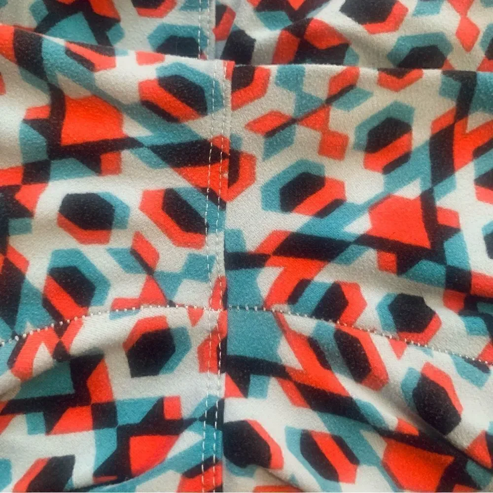 Lularoe Blue Geometric Print Leggings Size OS - Picture 7 of 9